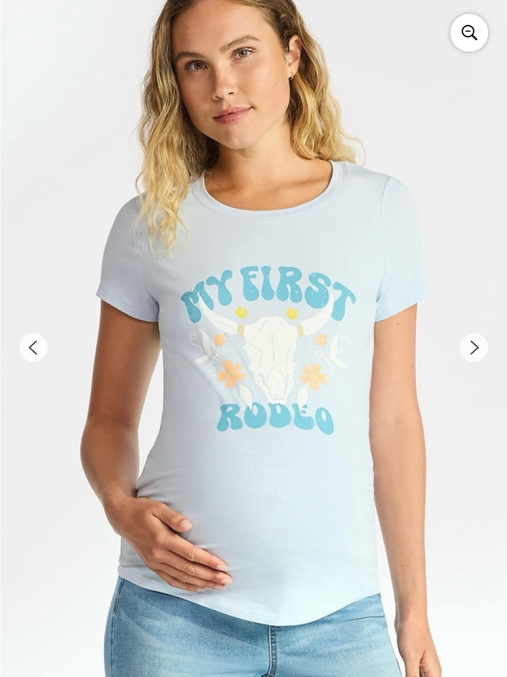 Time and Tru Light Blue Maternity Tee